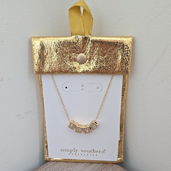 Simply Southern Jewelry - NWT Simply Southern Goldtone LOVE Blocks Dainty Necklace
